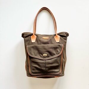 Vintage Eric Javits Brown Tan Tote Bag Rare